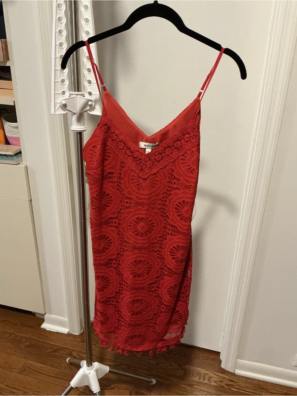 Nordstrom Red Lace-Overlay Camisole Top